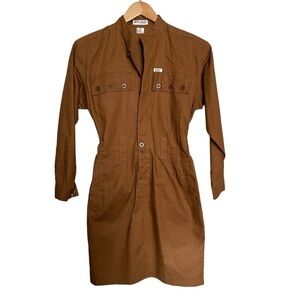 Vintage 80s Nok Nok Military Utility Safari Ramie Mini Dress NWT – Size M